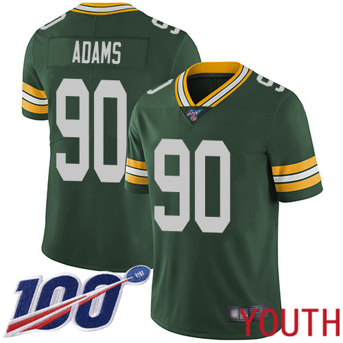 Green Bay Packers Limited Green Youth #90 Adams Montravius Home Jersey Nike NFL 100th Season Vapor Untouchable->youth nfl jersey->Youth Jersey